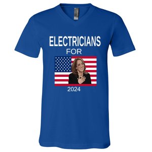 Electricians Kamala Harris For President Freedom Supporter Gift V-Neck T-Shirt