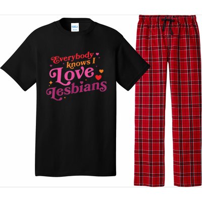 Everybody Knows I Love Lesbians Heart LGBT Valentine's Day Pajama Set