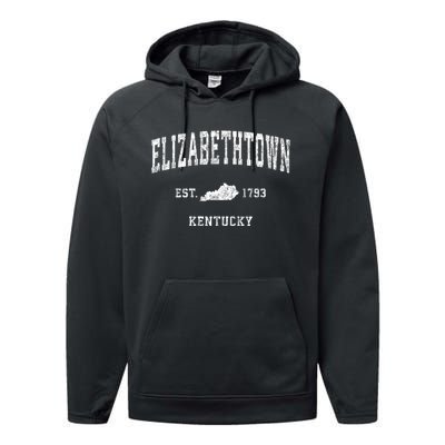 Elizabethtown Kentucky Ky Vintage Athletic Sports Performance Fleece Hoodie