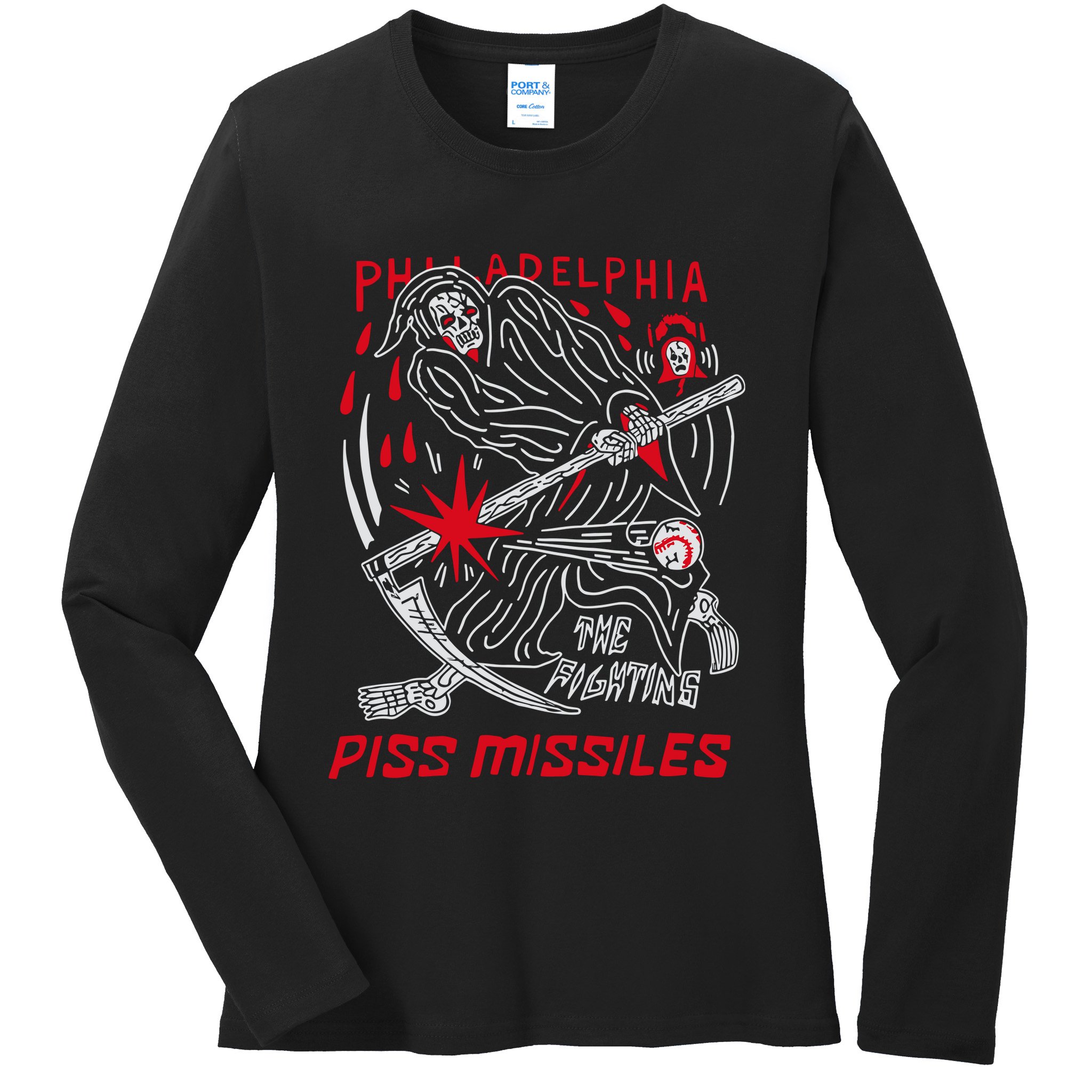 Eric Kenney Philadelphia The Fighting Piss Missiles Ladies Long Sleeve Shirt