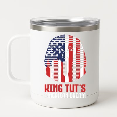 Egyptian King Statue Funny King Tut's American Dream Gift 12 oz Stainless Steel Tumbler Cup