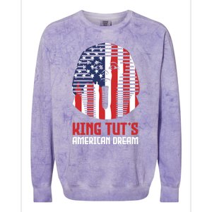 Egyptian King Statue Funny King Tut's American Dream Gift Colorblast Crewneck Sweatshirt