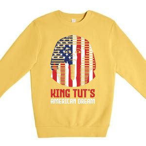 Egyptian King Statue Funny King Tut's American Dream Gift Premium Crewneck Sweatshirt