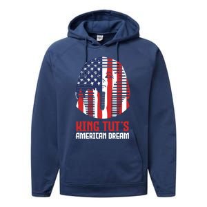 Egyptian King Statue Funny King Tut's American Dream Gift Performance Fleece Hoodie