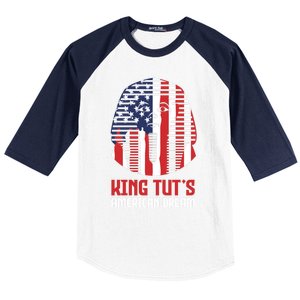 Egyptian King Statue Funny King Tut's American Dream Gift Baseball Sleeve Shirt