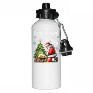 Every Knee Shall Bow Santa Christmas Nativity Scene Xmas Gift Aluminum Water Bottle