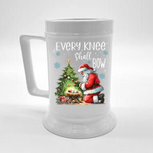 Every Knee Shall Bow Santa Christmas Nativity Scene Xmas Gift Beer Stein