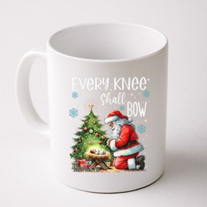 Every Knee Shall Bow Santa Christmas Nativity Scene Xmas Gift Coffee Mug