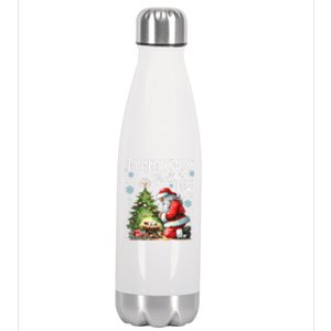 Every Knee Shall Bow Santa Christmas Nativity Scene Xmas Gift Stainless Steel Insulated Water Bottle