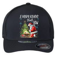 Every Knee Shall Bow Santa Christmas Nativity Scene Xmas Flexfit Unipanel Trucker Cap