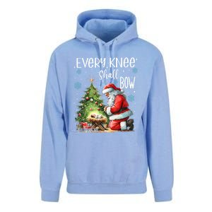 Every Knee Shall Bow Santa Christmas Nativity Scene Xmas Unisex Surf Hoodie