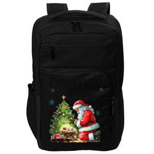 Every Knee Shall Bow Santa Nativity Scene Xmas Christian Impact Tech Backpack