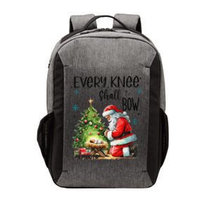 Every Knee Shall Bow Santa Nativity Scene Xmas Christian Vector Backpack