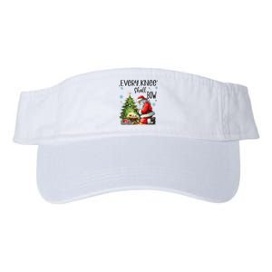 Every Knee Shall Bow Santa Nativity Scene Xmas Christian Valucap Bio-Washed Visor