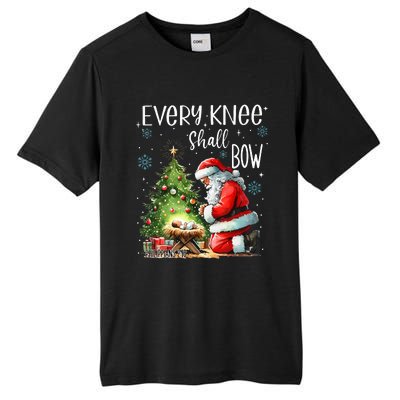 Every Knee Shall Bow Santa Christmas Nativity Scene Xmas Tall Fusion ChromaSoft Performance T-Shirt