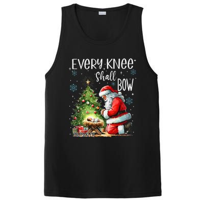 Every Knee Shall Bow Santa Christmas Nativity Scene Xmas PosiCharge Competitor Tank