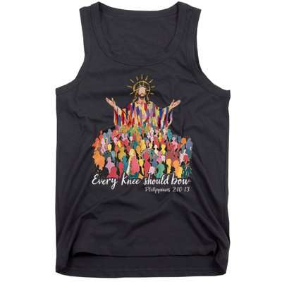 Every Knee Shall Bow Philippians Jesus Christian Easter Tank Top