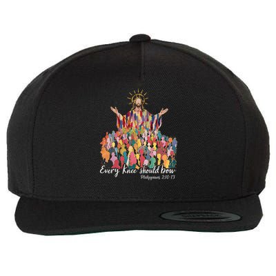 Every Knee Shall Bow Philippians Jesus Christian Easter Wool Snapback Cap