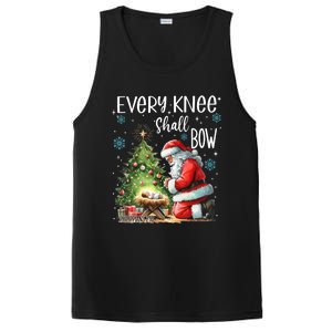 Every Knee Shall Bow Santa Christmas Nativity Scene Xmas Gift PosiCharge Competitor Tank