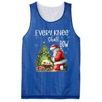 Every Knee Shall Bow Santa Christmas Nativity Scene Xmas Gift Mesh Reversible Basketball Jersey Tank