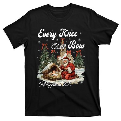 Every Knee Shall Bow Christian Christmas T-Shirt