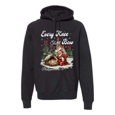 Every Knee Shall Bow Christian Christmas Premium Hoodie