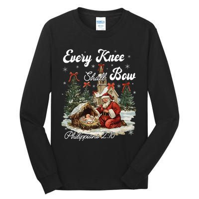 Every Knee Shall Bow Christian Christmas Tall Long Sleeve T-Shirt