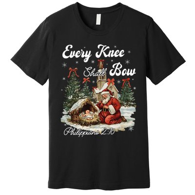 Every Knee Shall Bow Christian Christmas Premium T-Shirt