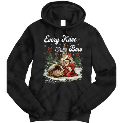 Every Knee Shall Bow Christian Christmas Tie Dye Hoodie