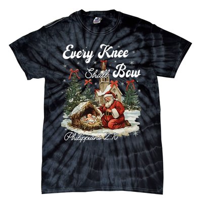 Every Knee Shall Bow Christian Christmas Tie-Dye T-Shirt