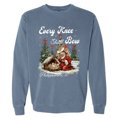 Every Knee Shall Bow Christian Christmas Garment-Dyed Sweatshirt