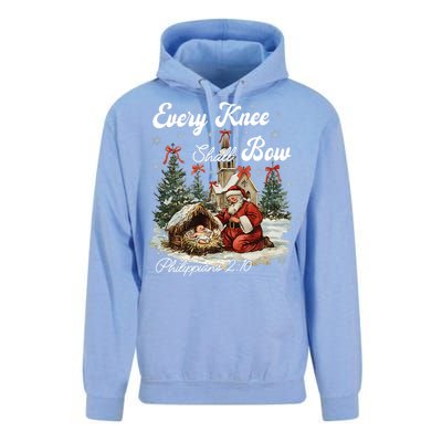 Every Knee Shall Bow Christian Christmas Unisex Surf Hoodie