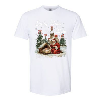 Every Knee Shall Bow Christian Christmas Softstyle® CVC T-Shirt