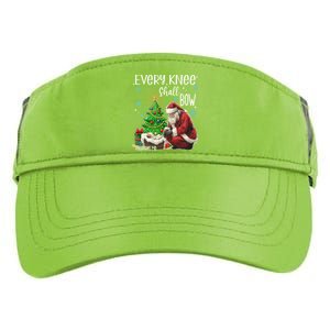 Every Knee Shall Bow Jesus Kneeling Santa Gift Adult Drive Performance Visor