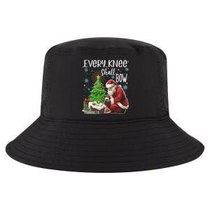 Every Knee Shall Bow Jesus Kneeling Santa Gift Cool Comfort Performance Bucket Hat