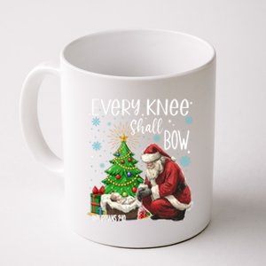 Every Knee Shall Bow Jesus Kneeling Santa Gift Coffee Mug