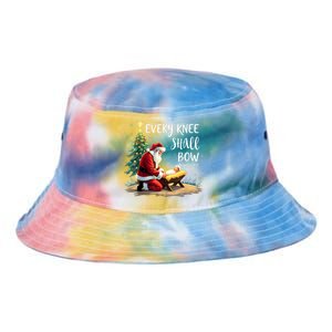 Every Knee Shall Bow Jesus Christian Santa Xmas Christmas Tie Dye Newport Bucket Hat