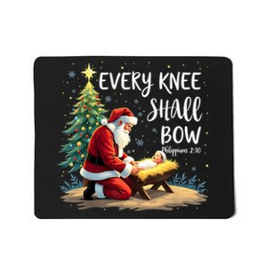 Every Knee Shall Bow Jesus Christian Santa Xmas Christmas Mousepad