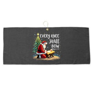 Every Knee Shall Bow Jesus Christian Santa Xmas Christmas Large Microfiber Waffle Golf Towel