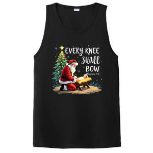 Every Knee Shall Bow Jesus Christian Santa Xmas Christmas PosiCharge Competitor Tank