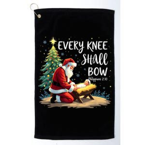 Every Knee Shall Bow Jesus Christian Santa Xmas Christmas Platinum Collection Golf Towel