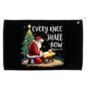 Every Knee Shall Bow Jesus Christian Santa Xmas Christmas Grommeted Golf Towel