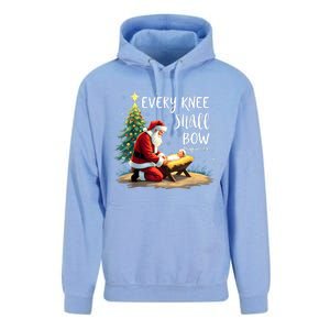 Every Knee Shall Bow Jesus Christian Santa Xmas Christmas Unisex Surf Hoodie