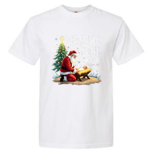 Every Knee Shall Bow Jesus Christian Santa Xmas Christmas Garment-Dyed Heavyweight T-Shirt