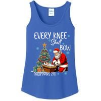 Every Knee Shall Bow Kneeling Santa Jesus Meaningful Gift Ladies Essential Tank