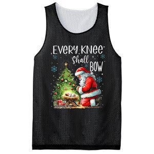 Every Knee Shall Bow Santa Christmas Nativity Scene Xmas Mesh Reversible Basketball Jersey Tank