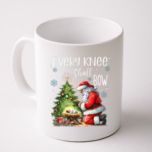 Every Knee Shall Bow Santa Christmas Nativity Scene Xmas Coffee Mug