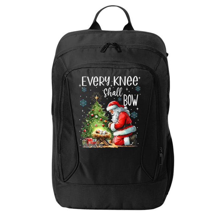 Every Knee Shall Bow Santa Christmas Nativity Scene Xmas City Backpack