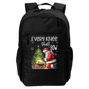 Every Knee Shall Bow Santa Christmas Nativity Scene Xmas Daily Commute Backpack