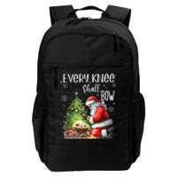 Every Knee Shall Bow Santa Christmas Nativity Scene Xmas Daily Commute Backpack